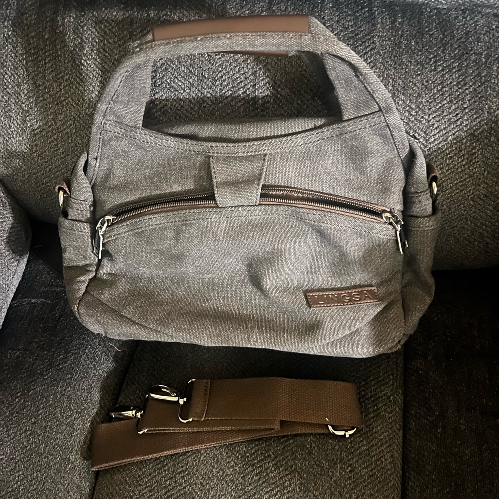 Gray crossbody purse